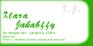 klara jakabffy business card